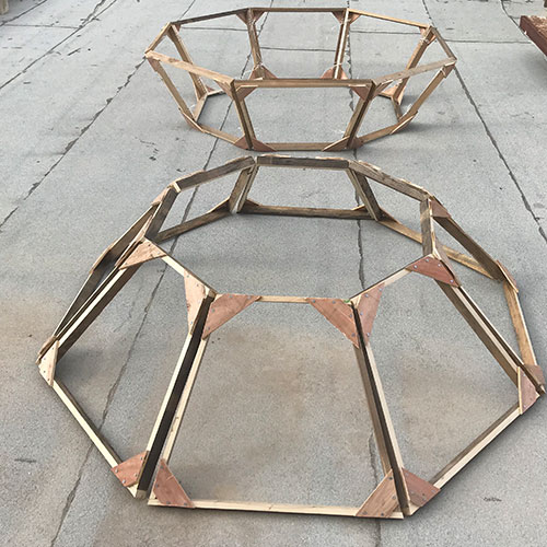 Process of the build showing the frames put together